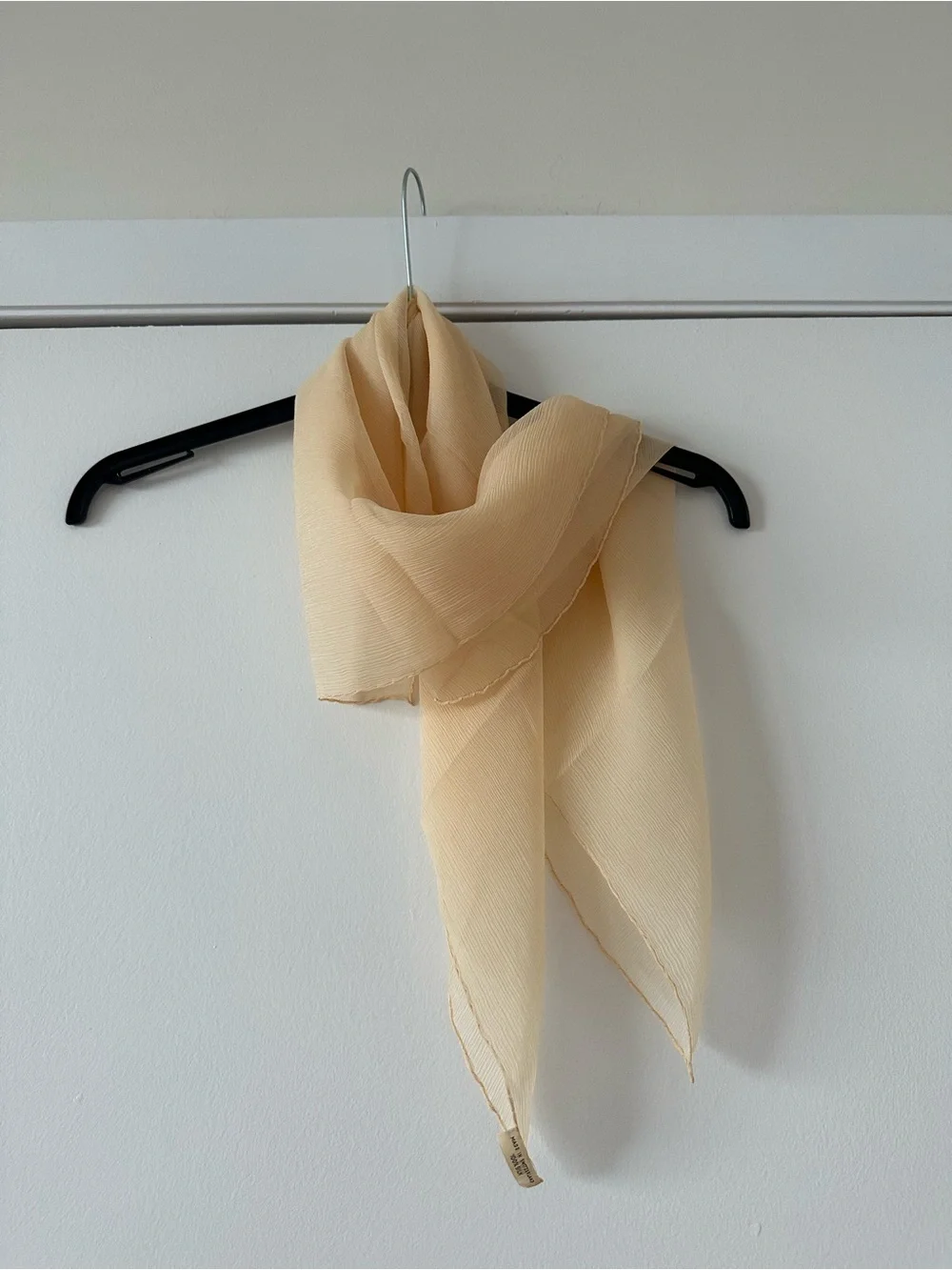 Vintage Light Cream 100% Silk Square Scarf
